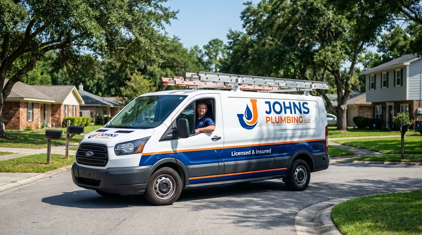 Johns Plumbing LLC service van in Ravenna, NE