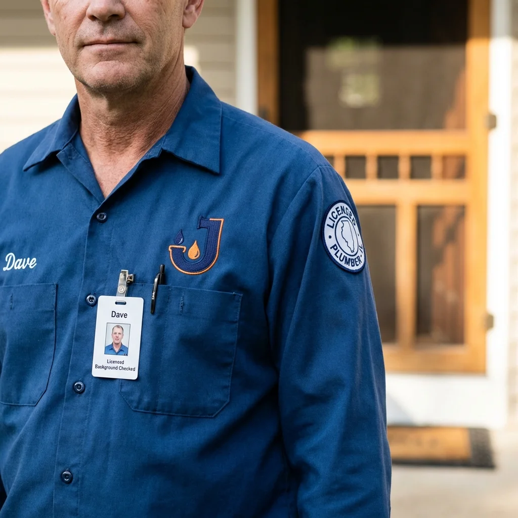 Licensed plumber showing ID badge in Ravenna, NE